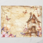 フェアリーホームヴィンテージ素朴スクラップブックジャーナル紙 (正面)