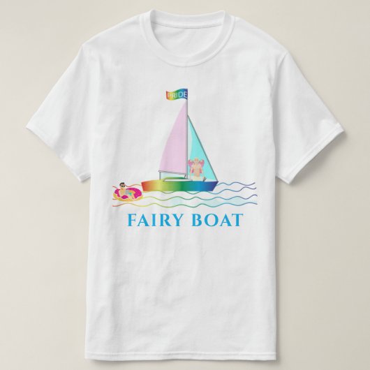 フェアリーボートLGBTQ+ゲイプライドトリンク Tシャツ (デザイン正面)