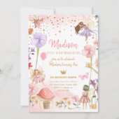 フェアリーマジカルフォレストガーデンガールファースト誕生日 招待状 (正面)