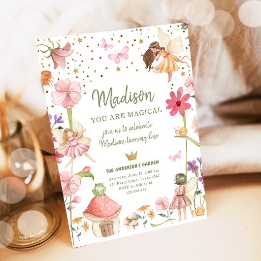 フェアリーマジカルフォレストガーデンガールファースト誕生日 招待状