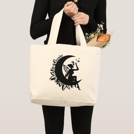 フェアリームーンアンドリーフ喫煙 ラージトートバッグ (正面(商品))