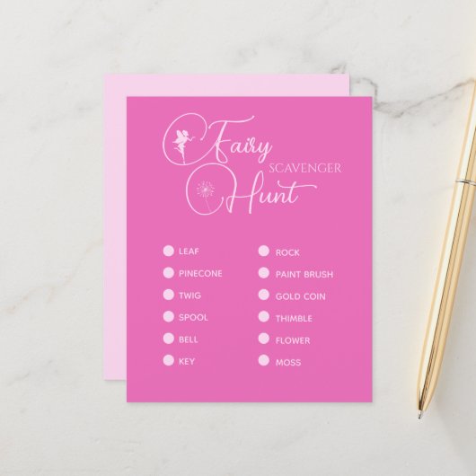 フェアリーモダン誕生日スカベンジャー狩りパーティーゲーム (正面/裏面インサイチュ)
