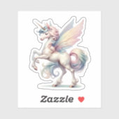 フェアリーユニコーンパステルパープルピンクブルーグリッター シール (シート)