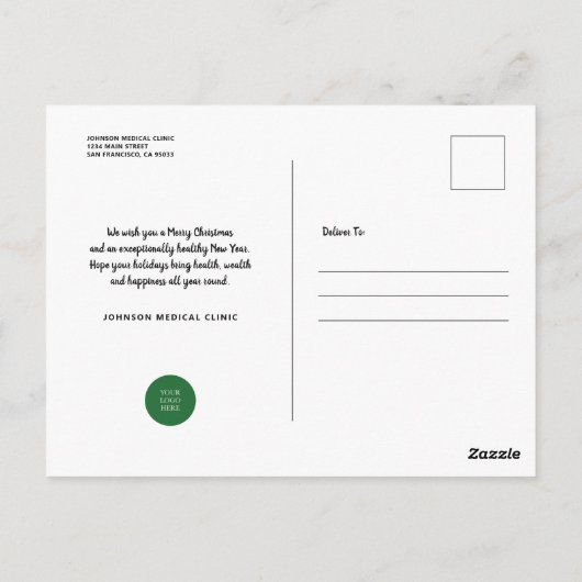 フェアリーライツメディカルクリニックホリディグリーティング ポストカード (裏面)