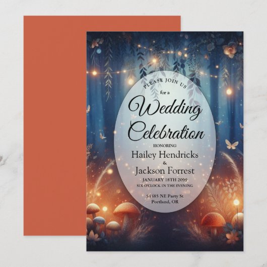フェアリーライトアンドムーンライトフォレスト魔法結婚ズ 招待状 (正面/裏面)