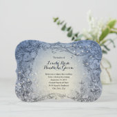 フェアリーライトウィムシーブルー結婚式招待状 招待状 (スタンド正面)