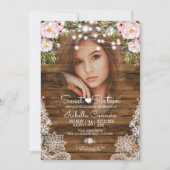 フェアリーライトウッドフローラとレーススウィート16パーティー 招待状 (正面)