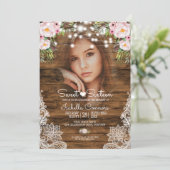 フェアリーライトウッドフローラとレーススウィート16パーティー 招待状 (スタンド正面)