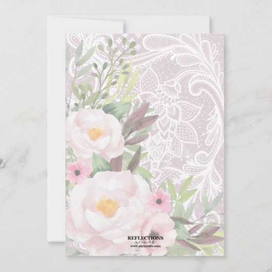 フェアリーライトウッドフローラとレーススウィート16パーティー 招待状 (裏面)