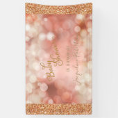 フェアリーライト金ゴールドグリッタートゥインクルピンクベイビーシャワー 横断幕 (縦)