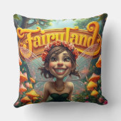 フェアリーランドおもしろいでかわいい変わった妖精 クッション (裏面)