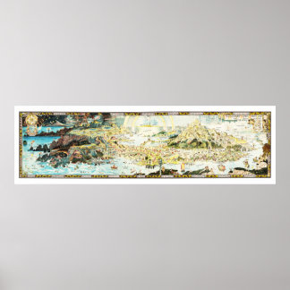 フェアリーランドの古代の地図byベルナール・スリー ポスター