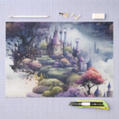 フェアリーランドの童話ダークブルーパープルとグリーン 薄葉紙 (クラフト)