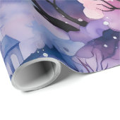 フェアリーランドの童話ダークブルーパープルとピンク ラッピングペーパー (ロールコーナー)
