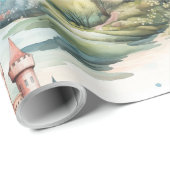 フェアリーランドキャッスルパステルピンクブルー ラッピングペーパー (ロールコーナー)