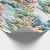 フェアリーランドキャッスルパステルピンクブルー ラッピングペーパー (角)