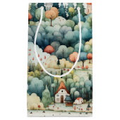 フェアリーランドビレッジグリーンとオレンジ スモールペーパーバッグ (正面)