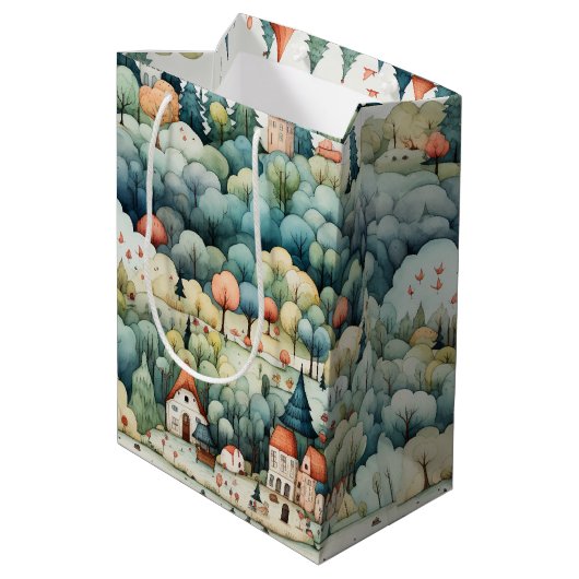 フェアリーランドビレッジグリーンとオレンジ ミディアムペーパーバッグ (裏面アングル)