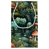 フェアリーランドマッシュルームハウスグリーンオレンジ スモールペーパーバッグ (裏面)