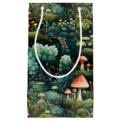 フェアリーランドマッシュルームハウスグリーンオレンジ スモールペーパーバッグ (正面)