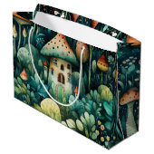 フェアリーランドマッシュルームハウスグリーンオレンジ ラージペーパーバッグ (裏面アングル)