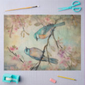 フェアリーランド春フォレストティール(緑がかった色)バード 薄葉紙 (クラフト)