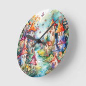 フェアリーランド魔法城 ラウンド壁時計 (傾斜)