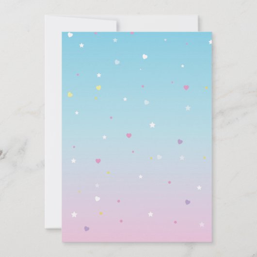 フェアリーレインボーパーティー誕生日ピンクマジカルフェアリーズ 招待状 (裏面)