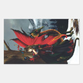 フェアリーレッドドラゴンファンタジー春 長方形シール (正面)