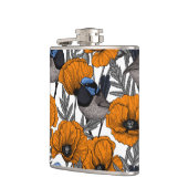 フェアリーレンツとオレンジポピーの花2 フラスク (左)