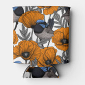 フェアリーレンツとオレンジポピーの花2 缶クーラー (正面)