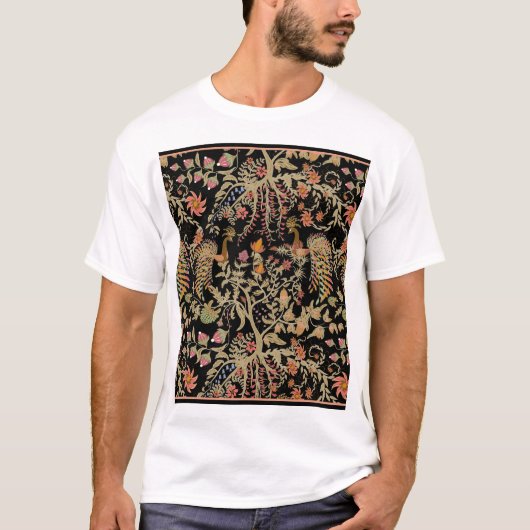 フェアリー中国のフローラの鳥のパターン Tシャツ (正面)