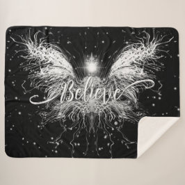 フェアリー信じスターライトファンタジーブラック シェルパブランケット