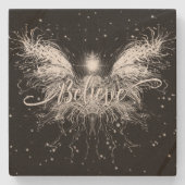 フェアリー信じスターライトファンタジーブラック ストーンコースター (正面)