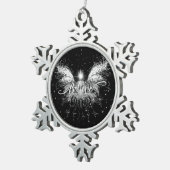 フェアリー信じスターライトファンタジーブラック スノーフレークピューターオーナメント (右)