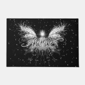 フェアリー信じスターライトファンタジーブラック ドアマット (正面)