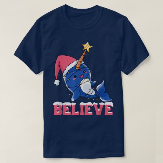 フェアリー信じライト付きのナールクリスマス雪 Tシャツ (デザイン正面)