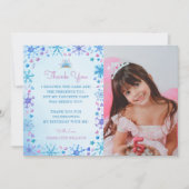 フェアリー凍っていタリーアイスプリンセスクラウン誕生日 サンキューカード (正面)