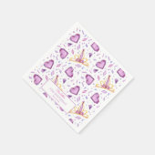 フェアリー凍っていタリーアイスプリンセスクラウン誕生日 スタンダードカクテルナプキン (角)