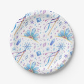 フェアリー凍っていタリーアイスプリンセスクラウン誕生日 ペーパープレート (正面)