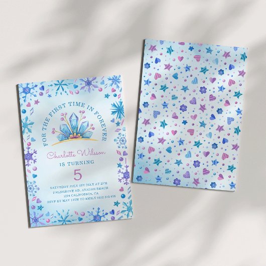 フェアリー凍っていタリーアイスプリンセスクラウン誕生日 招待状