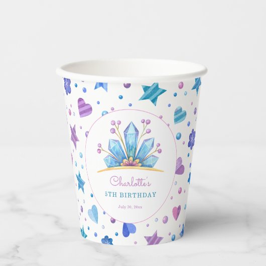 フェアリー凍っていタリーアイスプリンセスクラウン誕生日 紙コップ (正面)