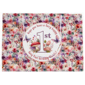 フェアリー最初の誕生日ウォーターカラーフェアリーコアフローラ ラージペーパーバッグ (裏面)