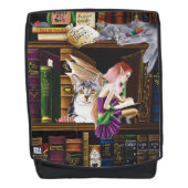 フェアリー猫ブックライブラリーファンタジー バックパック (正面)