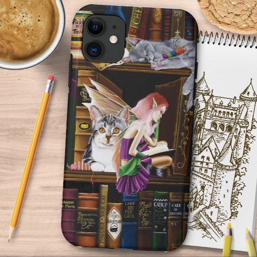 フェアリー猫ブックライブラリーファンタジー Case-Mate iPhoneケース