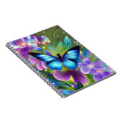 フェアリー白熱［赤熱］光を放つガーデンに青い蝶 ノートブック (右側)