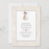 フェアリー白熱［赤熱］光を放つベイビーシャワー 招待状 (正面)