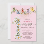 フェアリー第1回カラフル魔法のかわいい誕生日 招待状 (正面)
