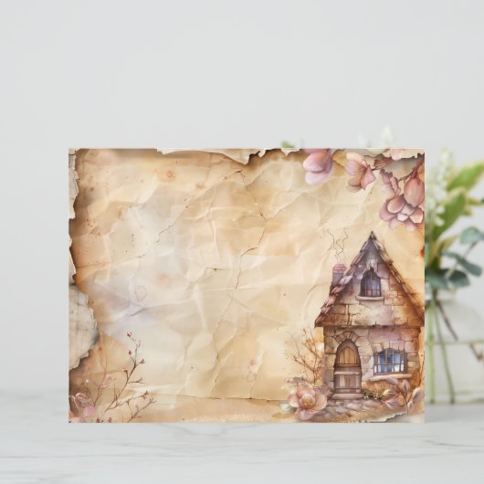 フェアリー素朴ホームヴィンテージスクラップブックジャーナル紙 (スタンド正面)