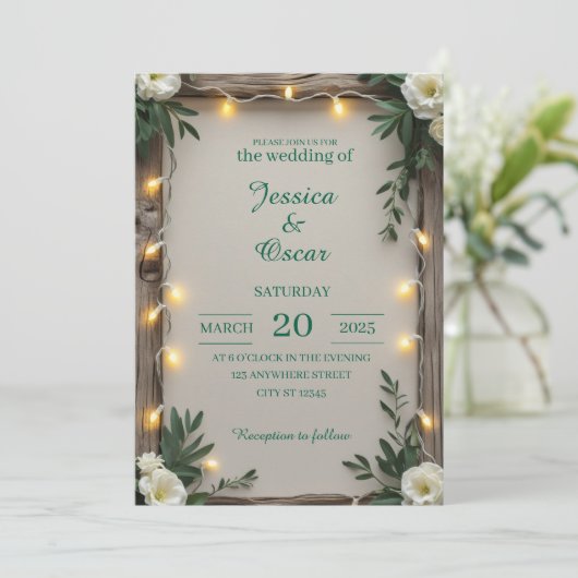 フェアリー素朴ライト結婚ズ 招待状 (スタンド正面)